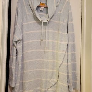 Ruby Rd women’s pullover, new with tags. Light blue with white stripes, size 2x